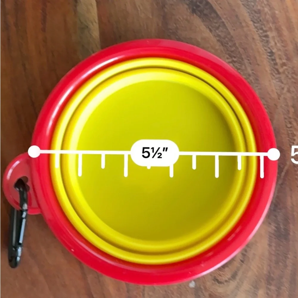 Buc-ee’s Collapsible‎ Travel Portable Pet Cup Yellow/Red Silicone